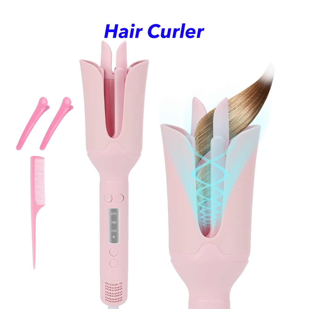 Professional Hair Curler Ceramic Curling Iron Wand Automatic Rotating Hair Curler With Cold Air Function