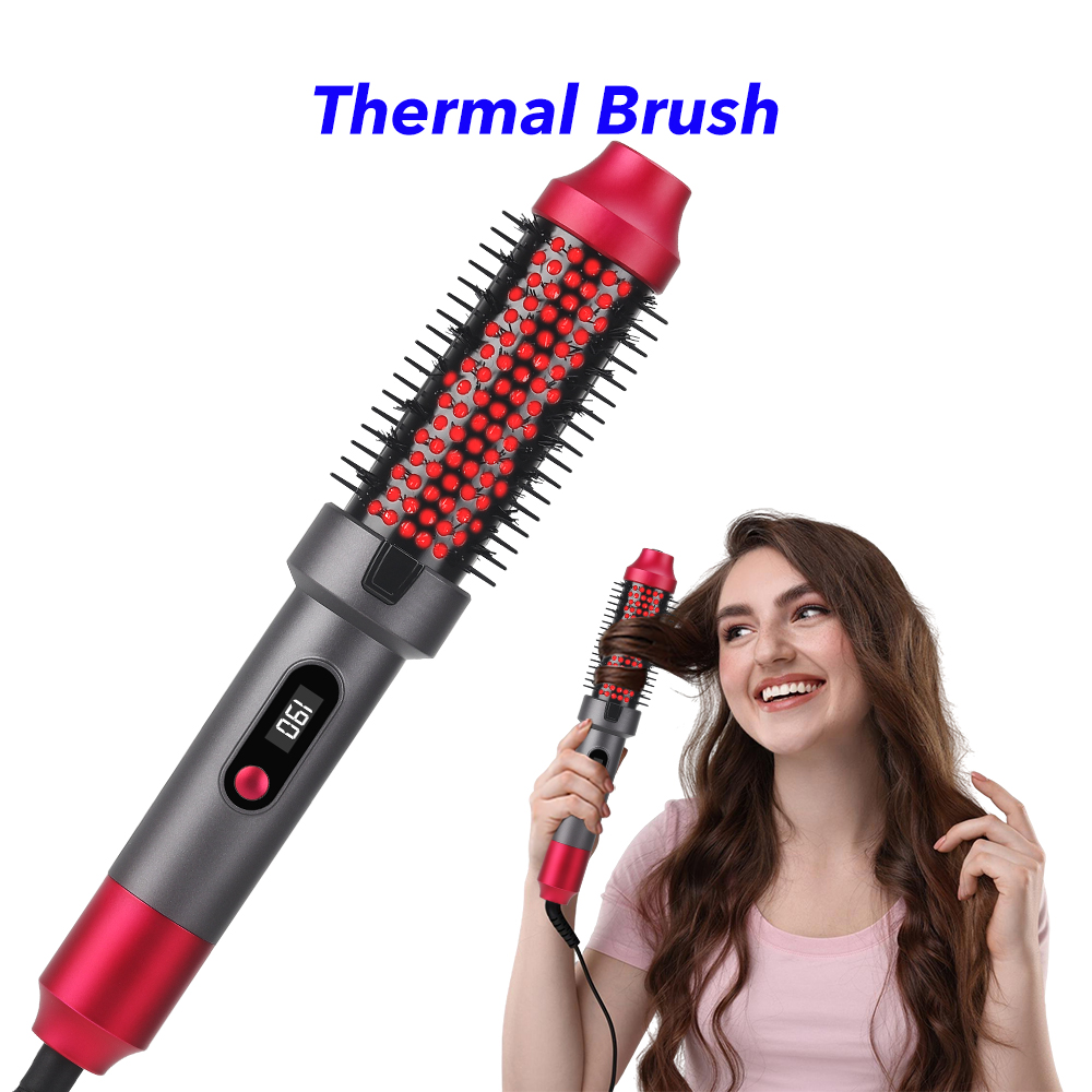 Upgraded Infrared Thermal Brush Heated Thermal Round Brush with 3 Heat Settings & LED Display