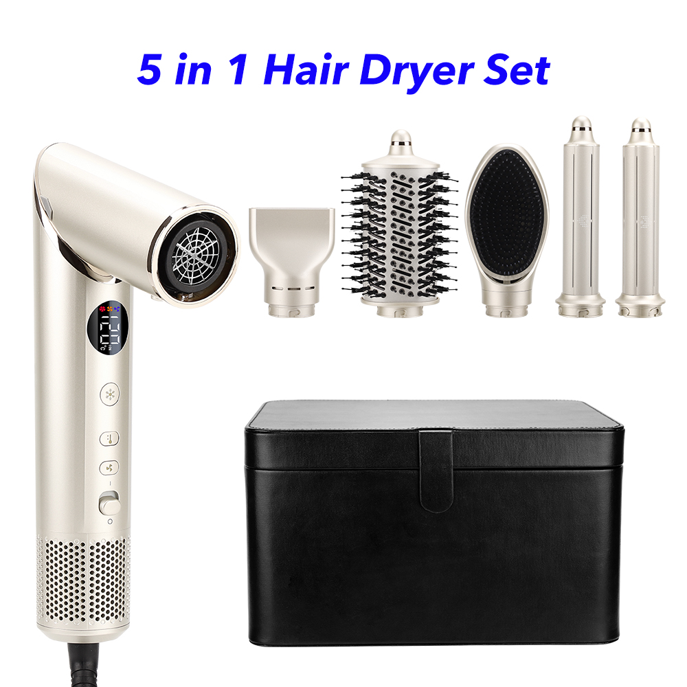 New Launch 5 in 1 Hair Styler Professional Hair Dryer 110000Rpm High Speed Blow Dryer Brush Ionic Multi Styler(+Premium Packaging)