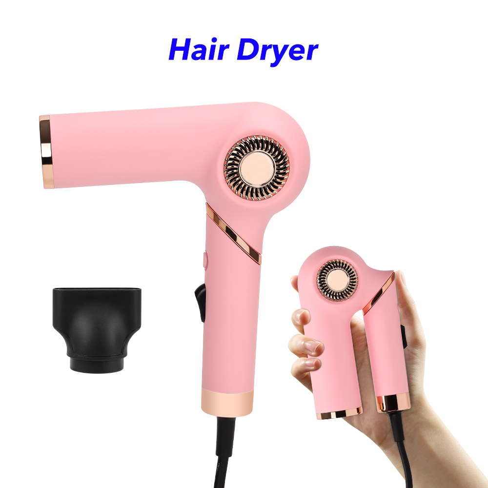Foldable High Speed Hairdryer 1400W Private Label Electric Professional Salon 110000 Rpm Hair Dryer (Pink)