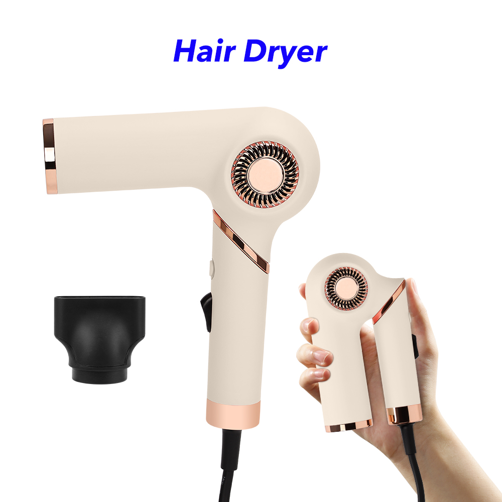 Foldable High Speed Hairdryer 1400W Private Label Electric Professional Salon 110000 Rpm Hair Dryer (Gold)