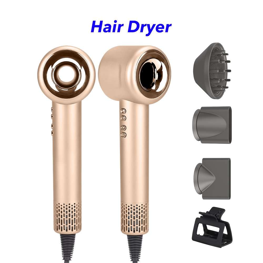 Powerful Fast Drying 110000rpm Ionic Hair Dryer Blow Dryer Fast Dry Low Noise Blow Dryer(Gold)