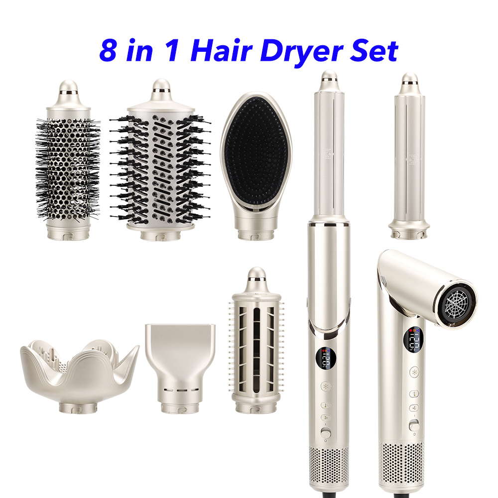 New Launch 8 in 1 Hair Styler Professional Hair Dryer 110000rpm High Speed Blow Dryer Brush Ionic Multi Styler