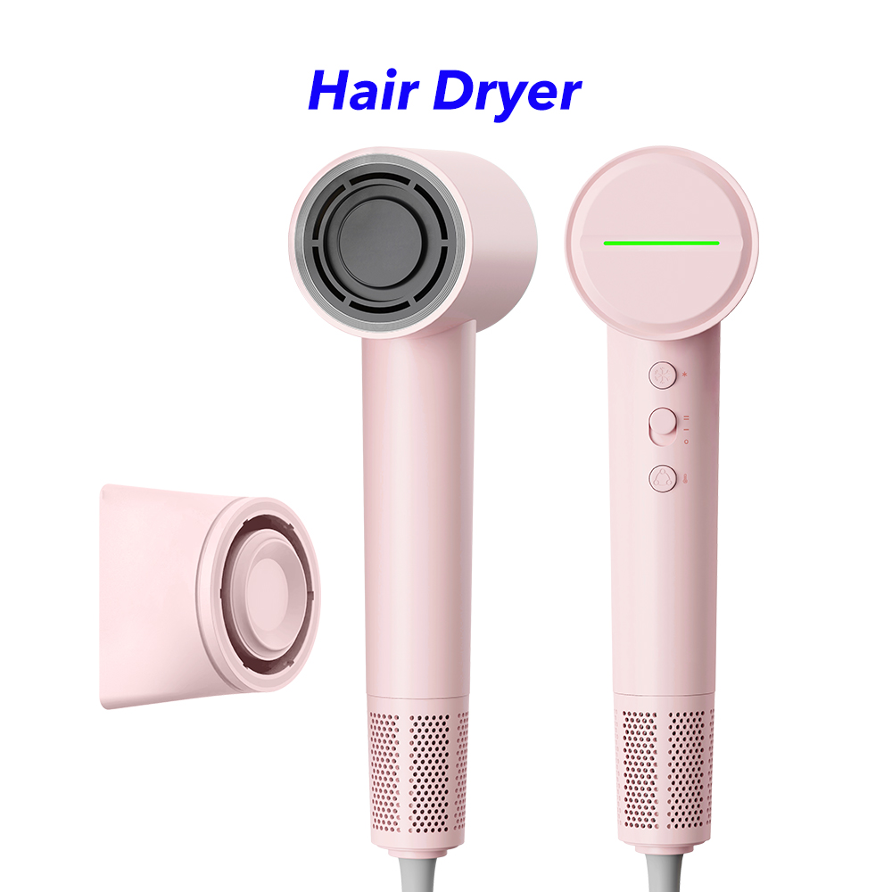 1600W Powerful Fast Drying 110000RPM Negative Ion High Speed Hair Dryer Blow Dryer (Pink)