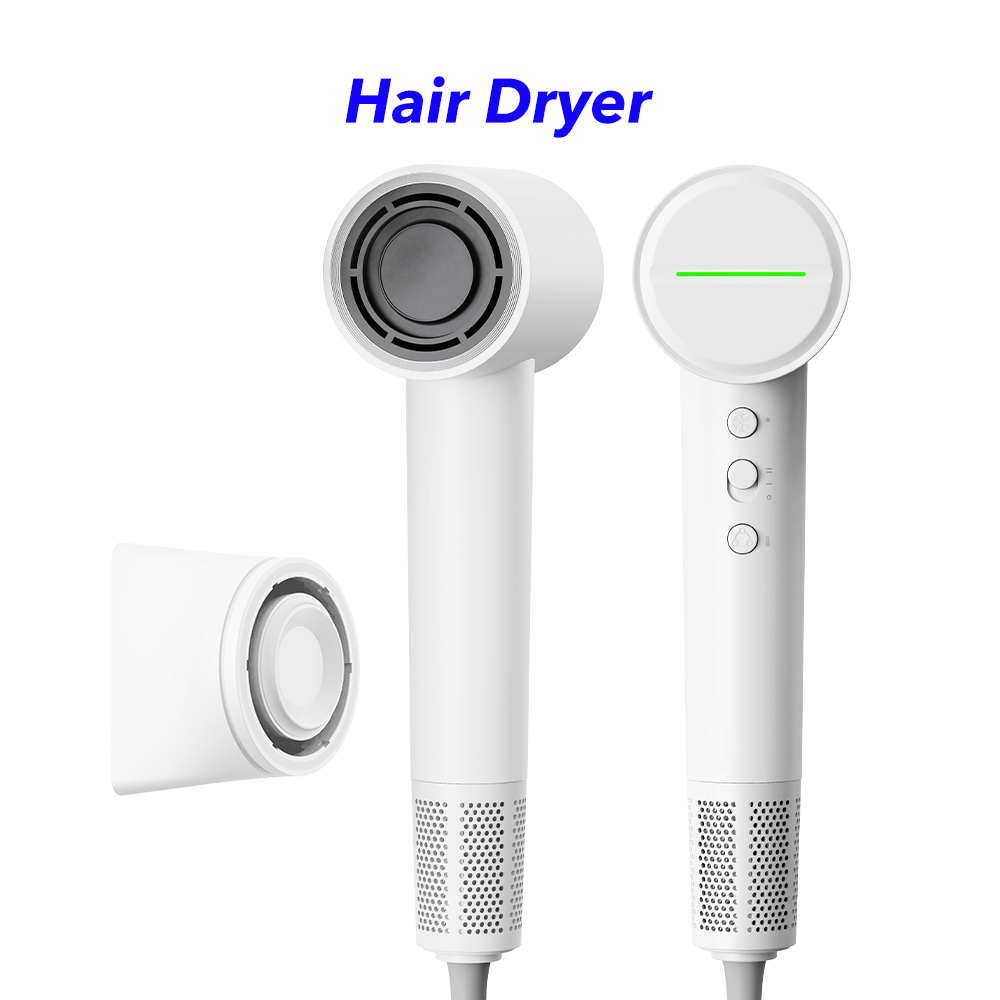 1600W Powerful Fast Drying 110000RPM Negative Ion High Speed Hair Dryer Blow Dryer (White)