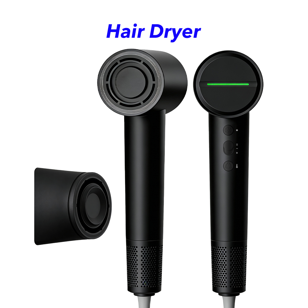 1600W Powerful Fast Drying 110000RPM Negative Ion High Speed Hair Dryer Blow Dryer (Black)