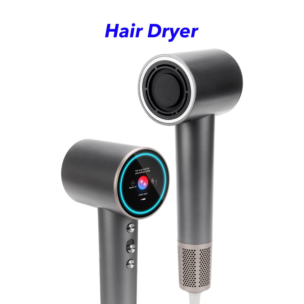 New Design High Speed Hairdryer BLDC Blow Dryer LCD Hairdryer Professional Salon Hair Dryer with 5 modes（grey）