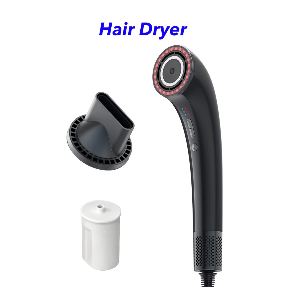 High Speed Hair Dryer with Infrared Essential Oil Plasma Blow Dryer Salon Professional 110,000 RPM Hair Dryer(black)