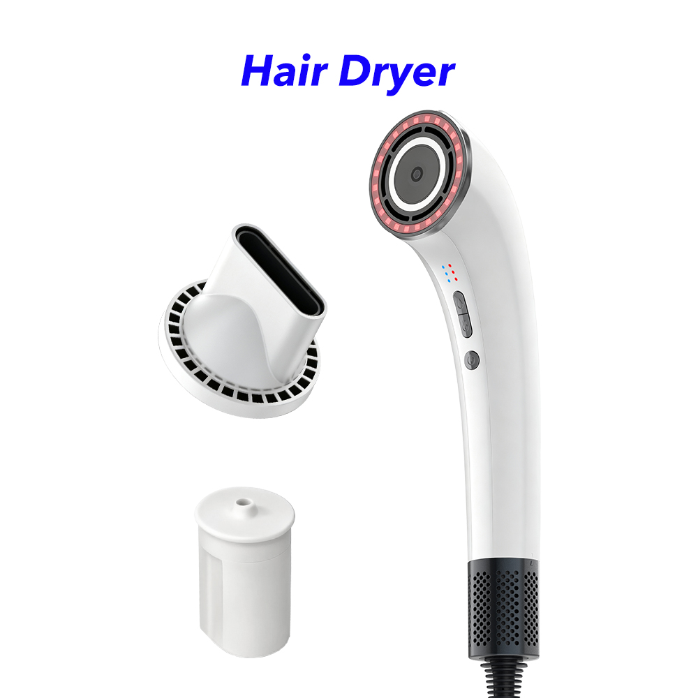 High Speed Hair Dryer with Infrared Essential Oil Plasma Blow Dryer Salon Professional 110,000 RPM Hair Dryer(white)