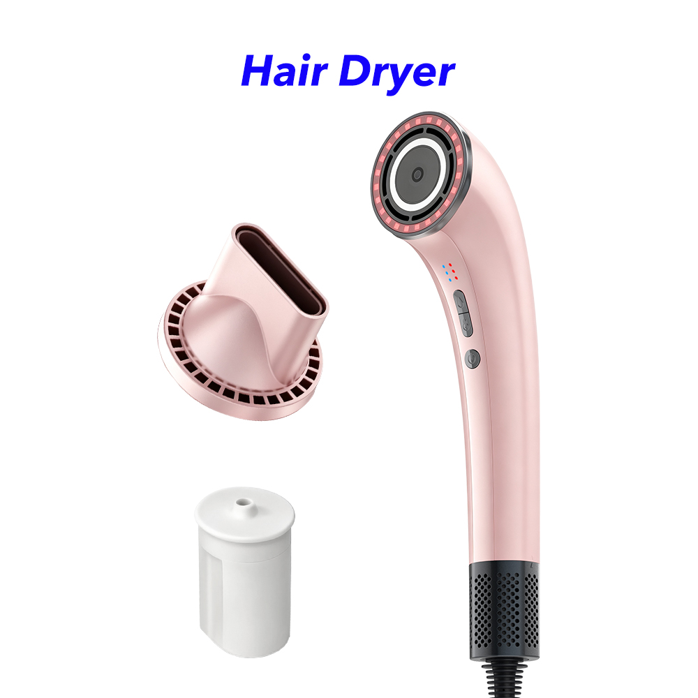 High Speed Hair Dryer with Infrared Essential Oil Plasma Blow Dryer Salon Professional 110,000 RPM Hair Dryer(pink)