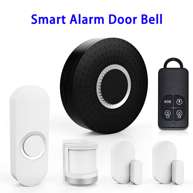 Wireless Smart Home Security Alarm System Compatible with Alexa (Black)