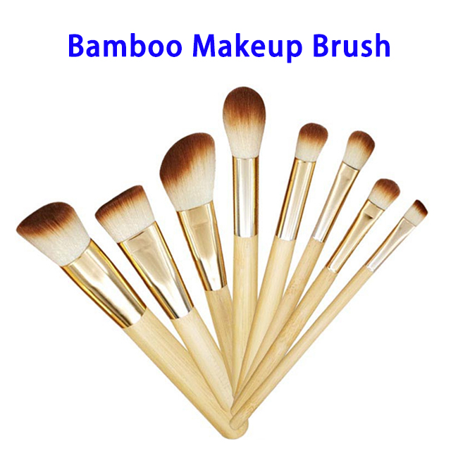 8pcs/set Bamboo Cosmetic Makeup Brushes Set