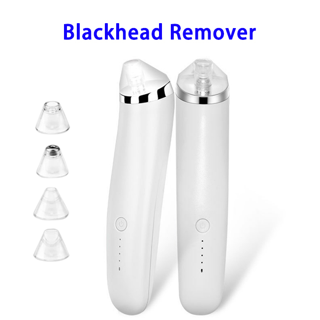 CE RoHS FCC FDA Approved USB Rechargeable Face Cleaner Blackhead Remover Vacuum (White)