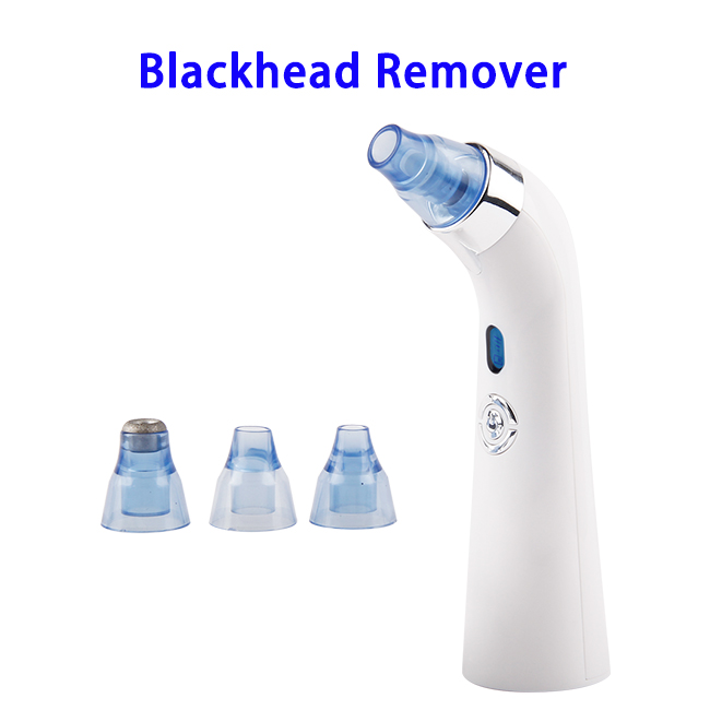 FDA Approved 4 in 1 USB Rechargeable Facial Pore Cleaner Blackhead Remover Vacuum (Blue)