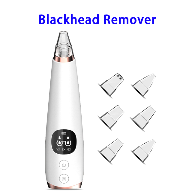  Electric Led 3 Gears Blackhead Vacuum Remover With 6 Replaceable Probes