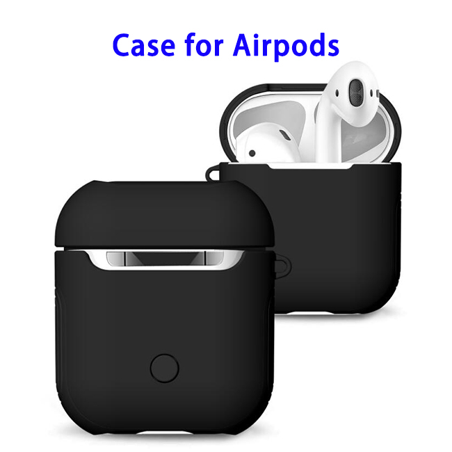 New Trending 2 in 1 TPU+PC Case for AirPods Headphone (Black) 