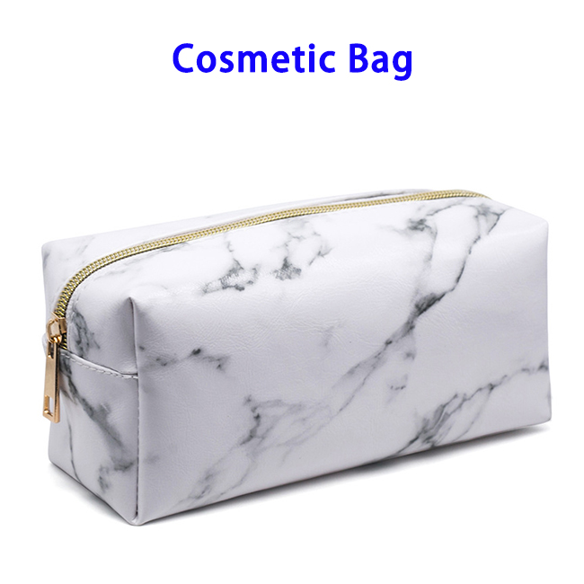 Marble Cosmetic Bag Gold Zipper Storage Bag Portable Ladies Makeup Brushes Bag