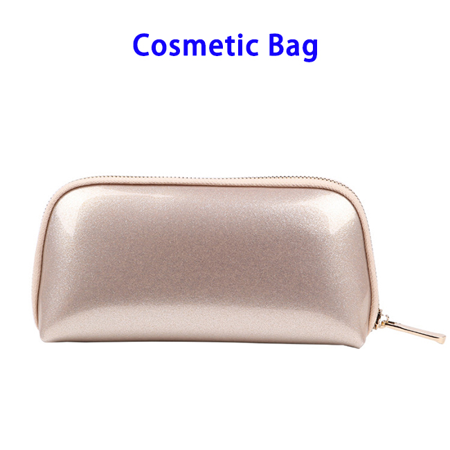 Fashion Gold Zipper Waterproof Portable Ladies Makeup Storage Bag Cosmetic Bag (Gold)