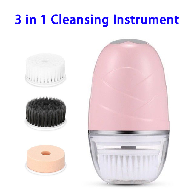CE ROHS FCC FDA Approved 3 in 1 USB Electric Cleansing Machine (Pink)