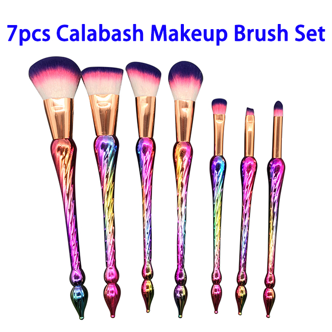 7pcs Spiral Calabash Synthetic Hair Makeup Brush Set (Color 5)