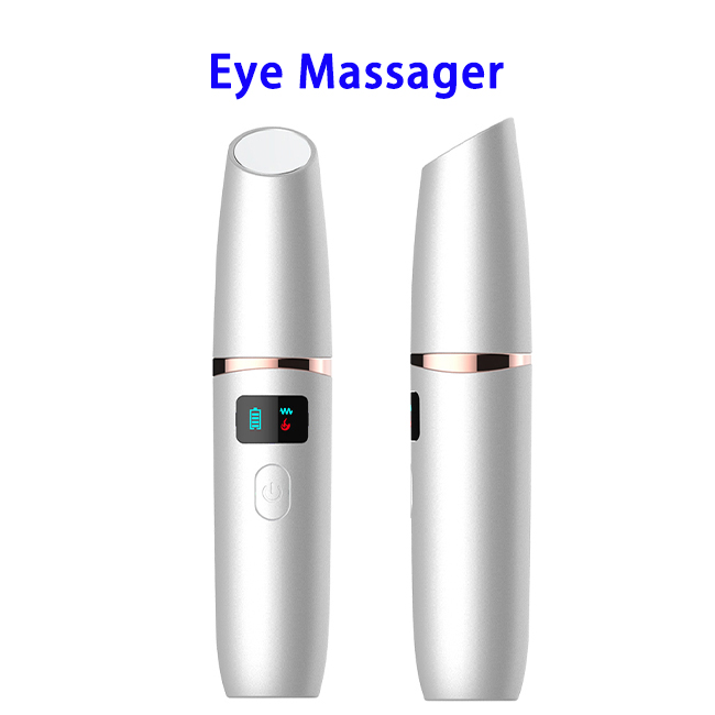 New Arrival Mini LCD Electric Heat Vibrator Eye Massager(Silver)