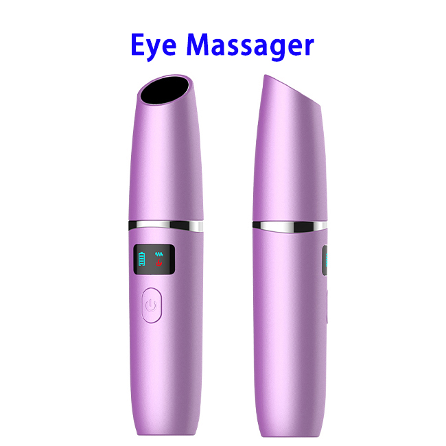 New Arrival Mini LCD Electric Heat Vibrator Eye Massager(Purple)