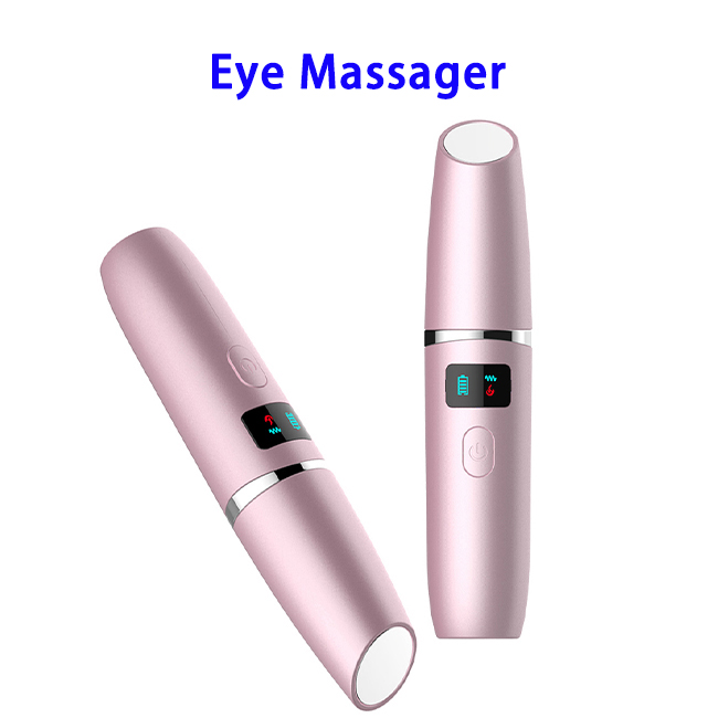 New Arrival Mini LCD Electric Heat Vibrator Eye Massager(Rose gold)