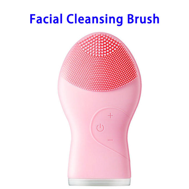 Brand New Design Waterproof Silicone Skin Caring Deep Cleaning Facial Cleaning Brush(Pink)