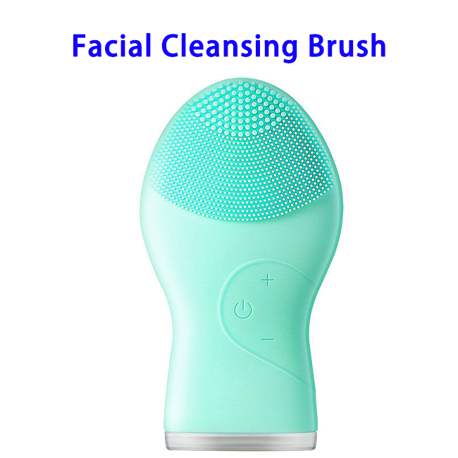 Brand New Design Waterproof Silicone Skin Caring Deep Cleaning Facial Cleaning Brush(Green)