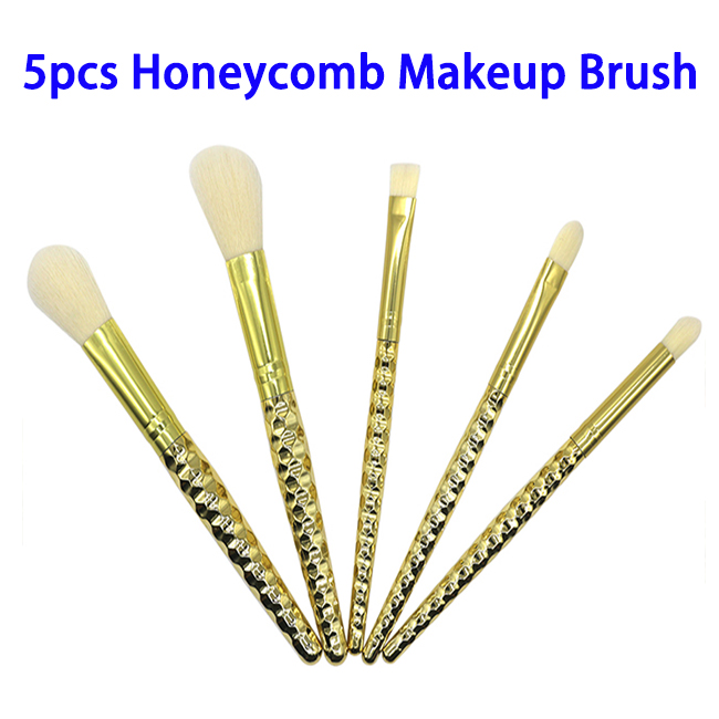 Portable 5pcs Synthetic Hair Honeycomb Makeup Brush Set