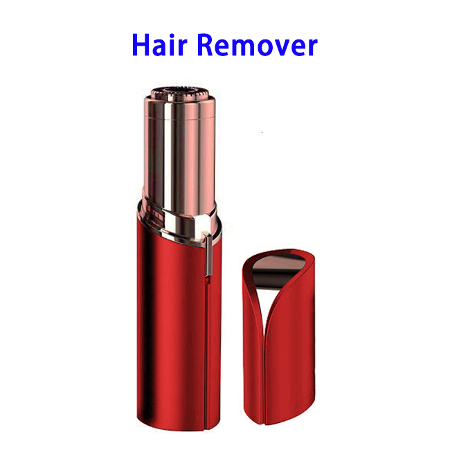 Battery Powered Mini Women's Painless Facial Hair Remover Tool (Red)