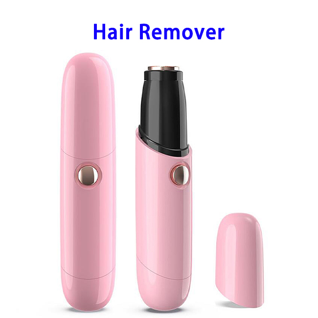 CE RoHS USB Rechargeable Instant Painless Hair Remover Epilator Tool (Pink+Black)