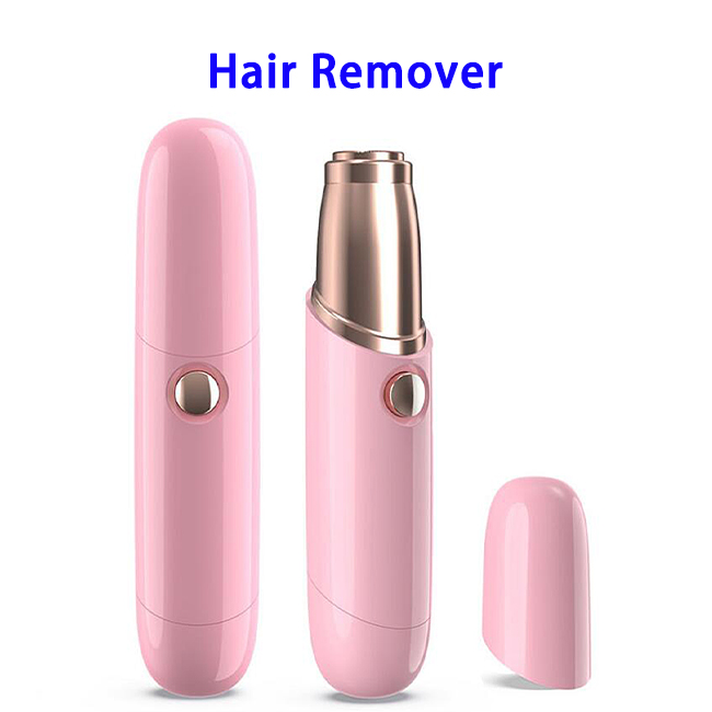 CE RoHS USB Rechargeable Instant Painless Hair Remover Epilator Tool (Pink+Gold)