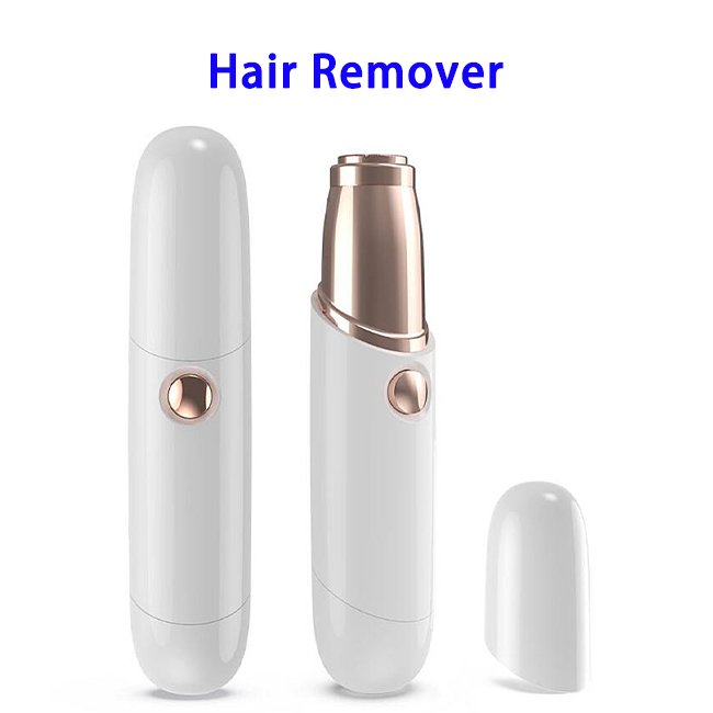 CE RoHS USB Rechargeable Instant Painless Hair Remover Epilator Tool (White+Gold)