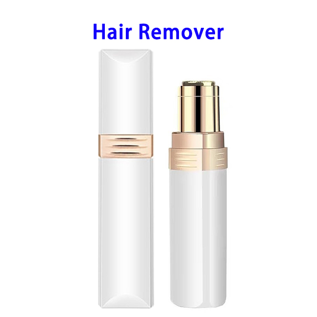 Newest Model Mini Battery Powered Electric Women's Painless Lipstick Facial Hair Remover(White)