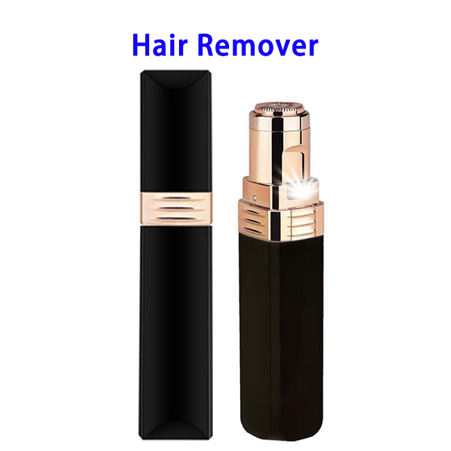 Newest Model Mini Battery Powered Electric Women's Painless Lipstick Facial Hair Remover(Black)