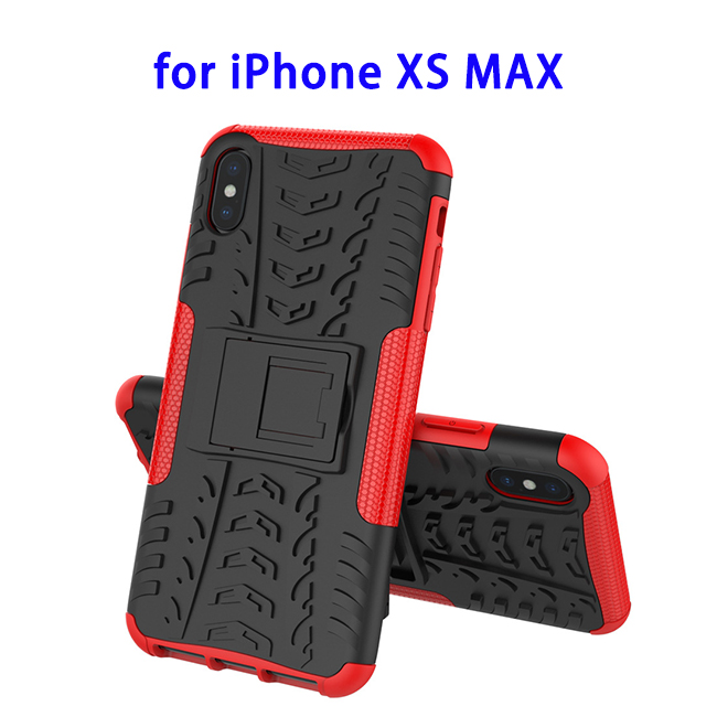 TPU Shockproof Protective Case for iPhone XS Max with Holder (Red)