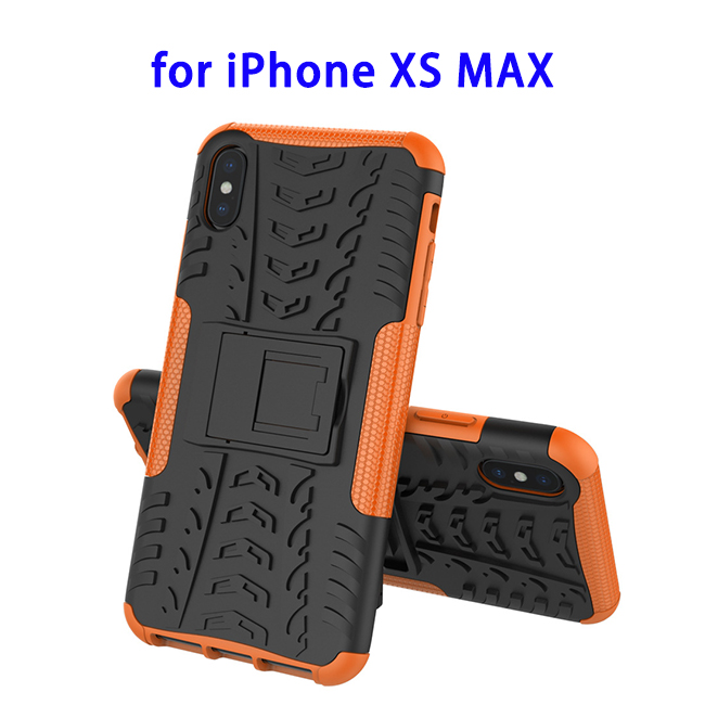 TPU Shockproof Protective Case for iPhone XS Max with Holder (Orange)
