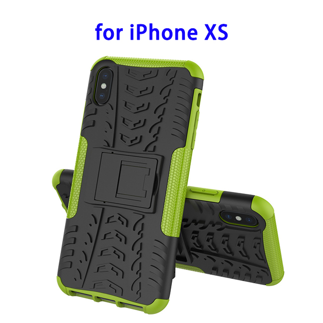TPU Shockproof Protective Case for iPhone XS with Holder (Green)