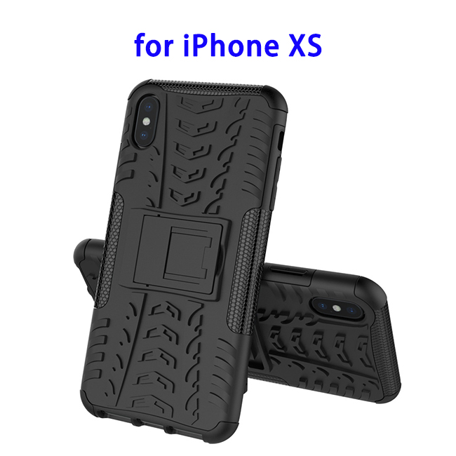 TPU Shockproof Protective Case for iPhone XS with Holder (Black)