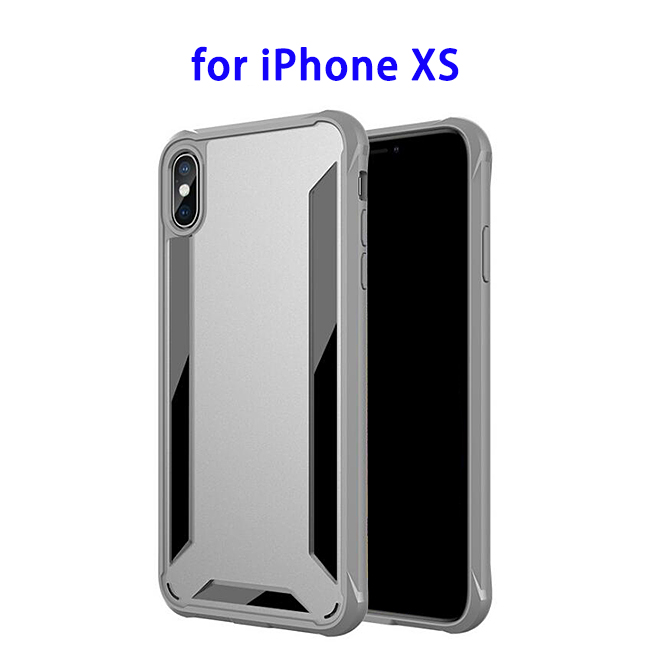 2 in 1 Shockproof Rugged Protective Cover Case for iPhone XS (Grey)