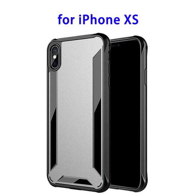 2 in 1 Shockproof Rugged Protective Cover Case for iPhone XS (Black)