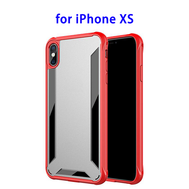 2 in 1 Shockproof Rugged Protective Cover Case for iPhone XS (Red)