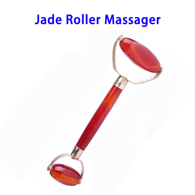 Noise Free Natural Stone Metal Welded Connector Jade Roller Massager (Agate Jade)