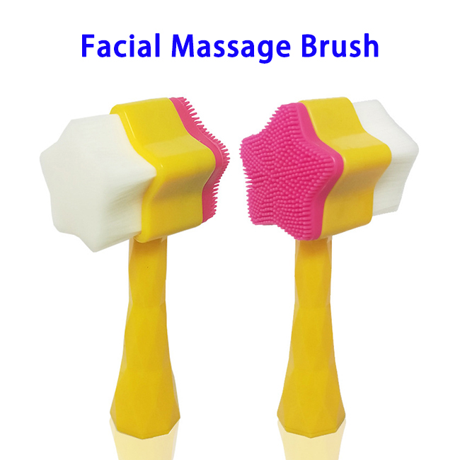 2 in 1 Face Washing Brush Facial Cleaning and Massage Brush