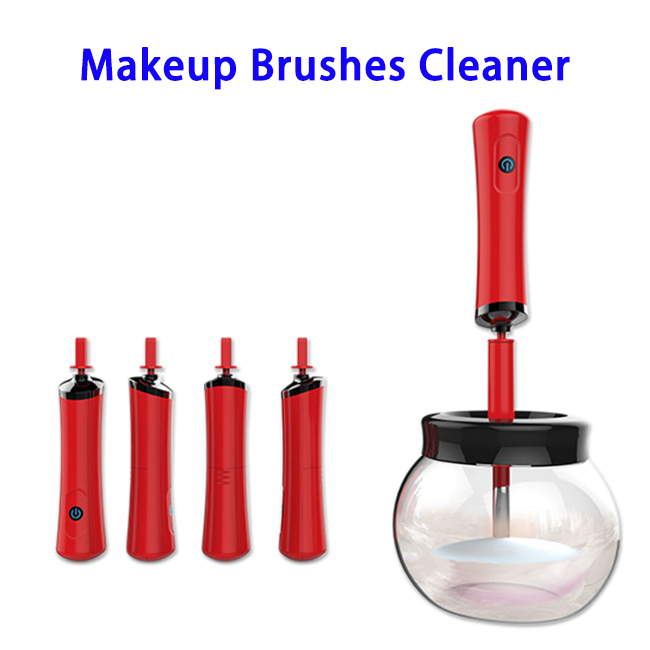 CE ROHS FCC Automatic Electric Makeup Brush Cleaner and Dryer Machine (Red)