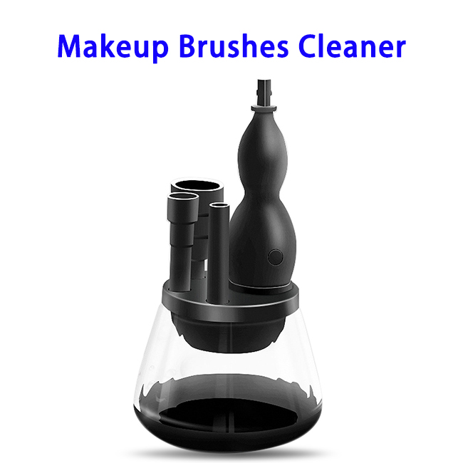 CE RoHS FCC Approved Gourd-shape Makeup Brush Cleaner and Dryer (Black)