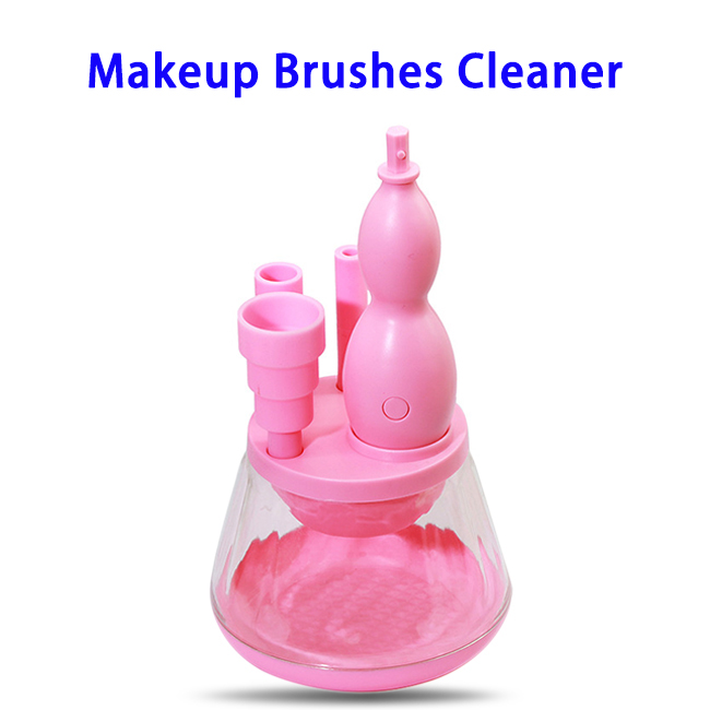 CE RoHS FCC Approved Gourd-shape Makeup Brush Cleaner and Dryer (Pink)