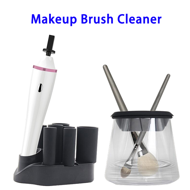 CE ROHS FCC USB Rechargeable Automatic Electric Makeup Brush Cleaner and Dryer (White+Rose Red)