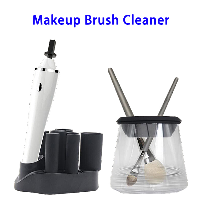 CE ROHS FCC USB Rechargeable Automatic Electric Makeup Brush Cleaner and Dryer (White+Black)